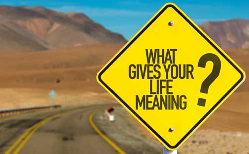 Road sign that reads "what Givers Your Life meaning"?