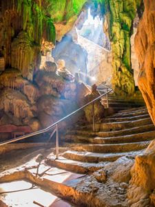 Beautiful light shining on a stairway